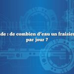 Réponse rapide : de combien d’eau un fraisier a-t-il besoin par jour ?